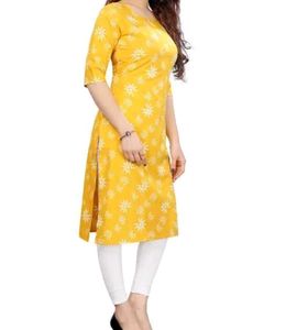 Yellow Floral Print Kurti