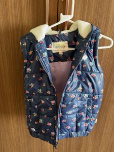 Floral Puffer Vest with Hood
