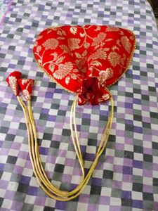Red Brocade Potli Bag