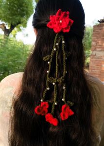Boho Crochet Flower Hair Clip