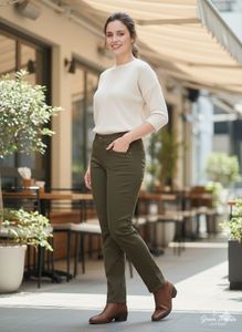 Olive Green Casual Pants
