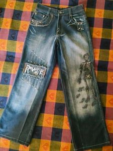 Unique Skeleton Print Jeans