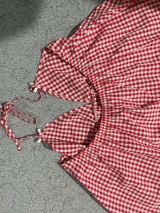 Red Gingham Halter Top