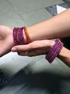 Stack of Red Glass Bangles