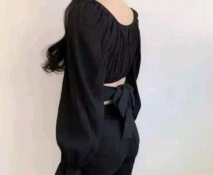 Chic Black Long Sleeve Top