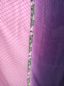 Pink And Purple Dotted Saree