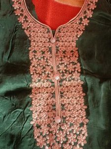 Green Embroidered Kurta