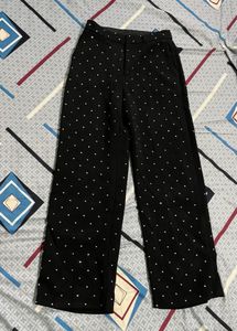 Length-41,,Chic Black Wide-Leg Pants