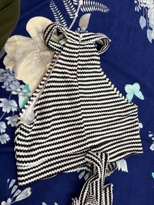 Chic Striped Halter Neck Top