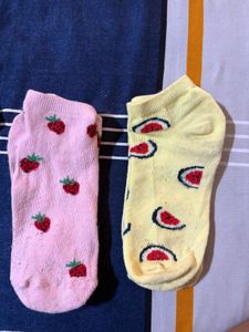 Yellow Watermelon / Strawberry Socks