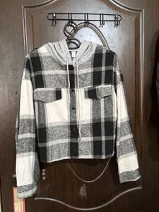 Plaid Hooded Crop Top