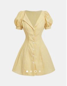 Savana stripped butter yellow dress