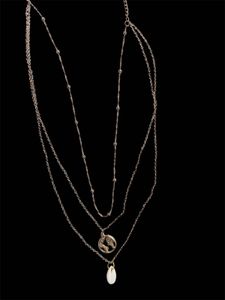 Layered Globe &amp; Shell Necklace