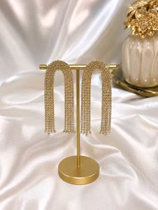 Dangling Rhinestone U-Shaped Earrings