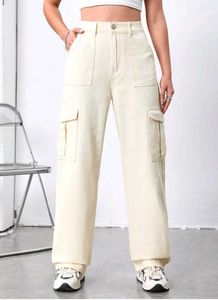 Cream Cargo Pants