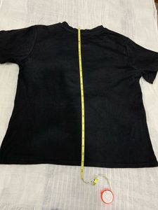 Designer Embroidered Black Pure Cotton Tee