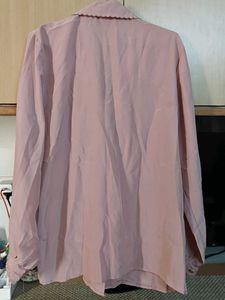 Elegant Pink Lace Detail shirt