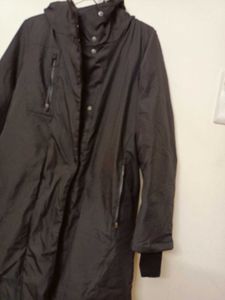 Long Black Hooded Winter Coat