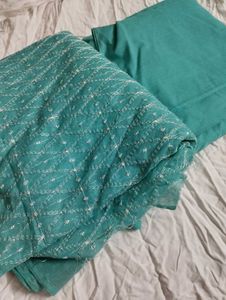 Sea Green Embroidered Suit Material