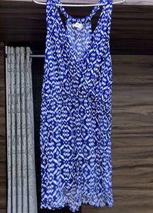 Blue &amp; White Patterned Dress