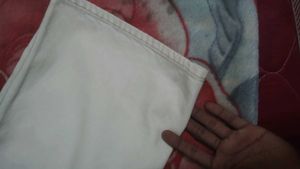 creamyWhite baggy jean