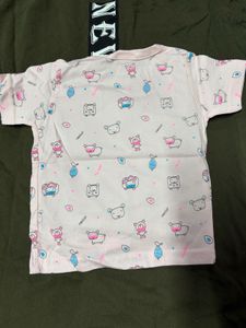 Cute Baby Pink Bear Print Top