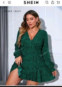 Shein Beautiful Dress Green Tiger Print
