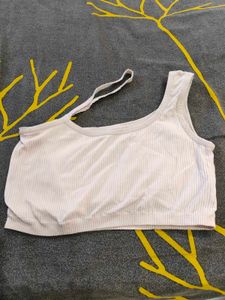 Ribbed One-Shoulder Sports Bra