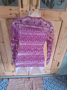 Sheer Purple Lace Top