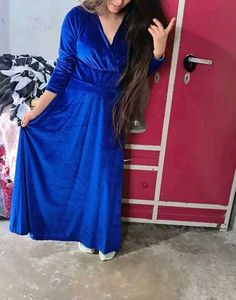 Royal Blue Velvet Maxy Dress