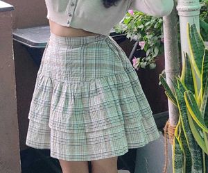 Plaid Skirt With Elastic At The Back