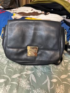 Auth Michael Kors Black Flap Cross Body Bag