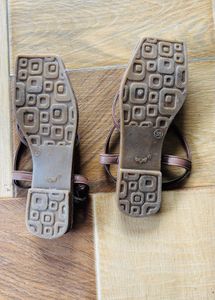 Brown strappy flat sandals