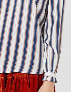 Only - Striped Ruffle Neck Blouse