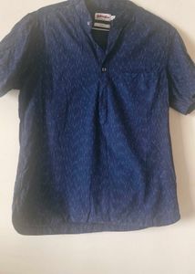 Men's Blue Printed Kurta