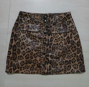 Leopard Print Mini Skirt