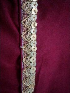 Maroon Dhoti Pants with golden lace