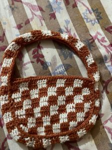 Crocheted Checkerboard Mini Bag