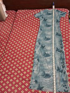 Butterfly Print Mesh Dress