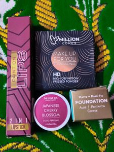 Million Colors Kiss Proof Lipstick compact Foundat