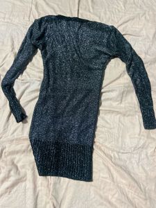Sparkly V-Neck Mini Dress
