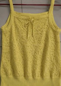Yellow Lace Knit Camisole