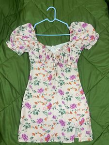 Floral Puff Sleeve Mini Dress