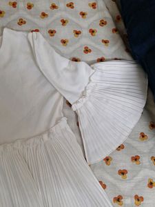 Pleated White Top