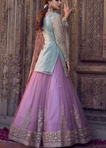Lashkaraa Purple Embroidered Lehenga Set