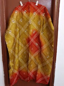 jaipui bandhni long kurta piece