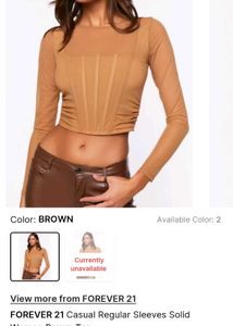 Forever 21 Sheer Corset-Style Crop Top