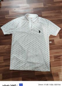 Classic Polo Shirt with Geometric Print