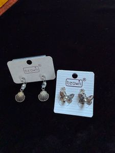 Chic Butterfly & Shell Earrings Set