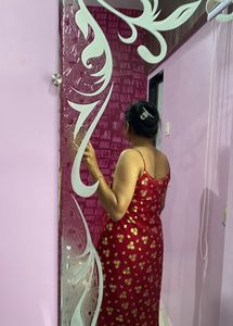 Women Red Maroon Kurti With Sharara
